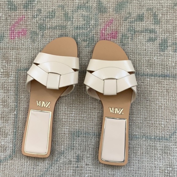 Zara Crossed Leather Sandas